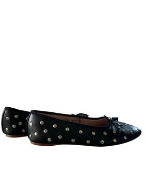 Time and Tru Black Studded Ballet Flats